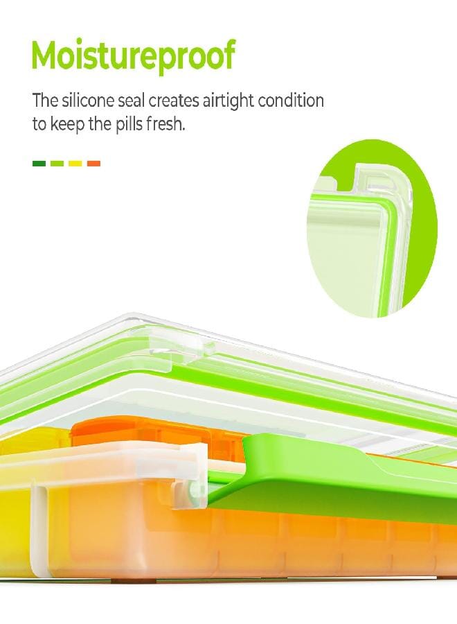 AUV0N AUVON Monthly Pill Organizer Moistureproof, Large 28 Days Pill Case with Removable 4 Weeks Pill Box Rows, Travel-Friendly Pill Container for Fish Oils, Vitamins, Supplements and Medications - Image 3